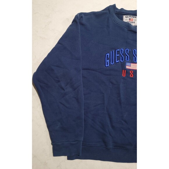 Guess Sport USA Vintage 90s Sweatshirt Crewneck Men’s Size Medium Blue EUC - Picture 4 of 9